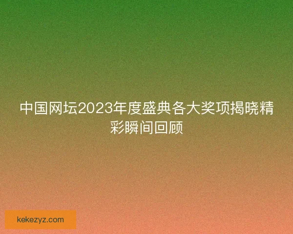 中国网坛2023年度盛典各大奖项揭晓精彩瞬间回顾